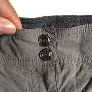 ExOfficio Women’s Nomad Roll-Up Pants Hiking Straight Leg Gray Sz 12 Zip pocket